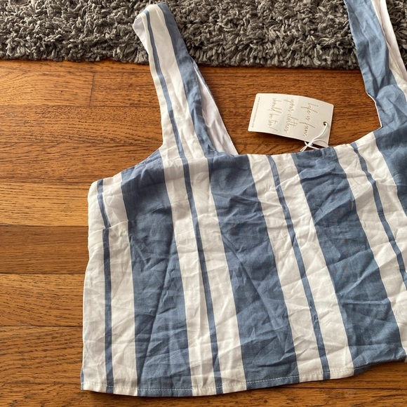 NWT Show Me Your Mumu Tara Striped Crop Top Size Large - Picture 5 of 14